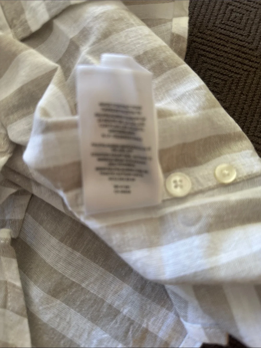 Polo by Ralph Lauren Men’s Vertical Stripe Linen Button-Down Shirt - White & Tan